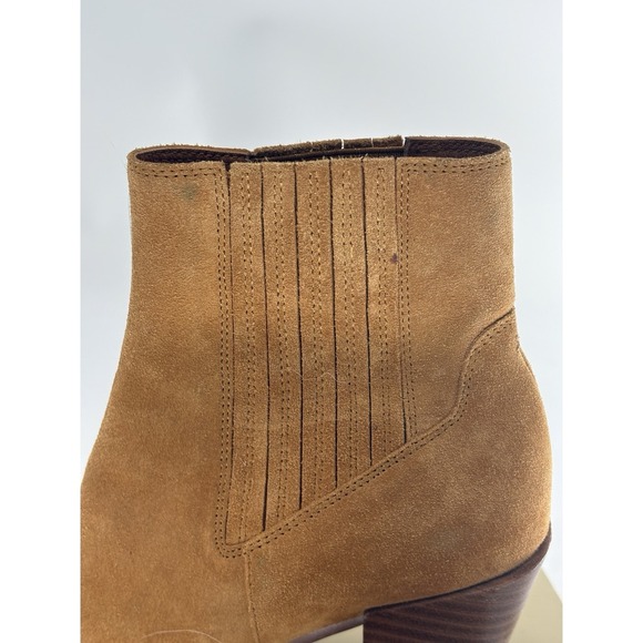 RAG & BONE Rover Boots High Suede Leather Ankle Women Size 38 / 8 Tan Chelsea - Picture 2 of 13